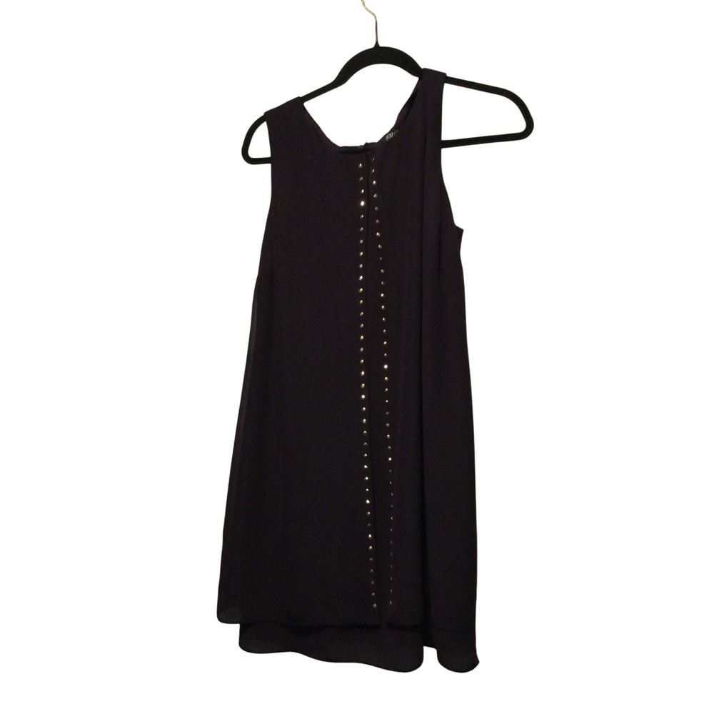 Roz & Ali Womens Dress Size 8 Sleeveless Studded Sheath Purple Knee Length